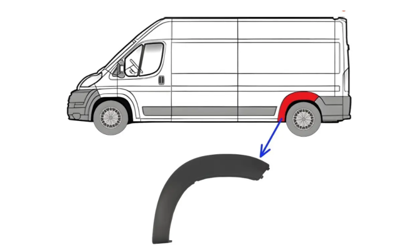 Накладка F Ducato 06> крыла левая задняя