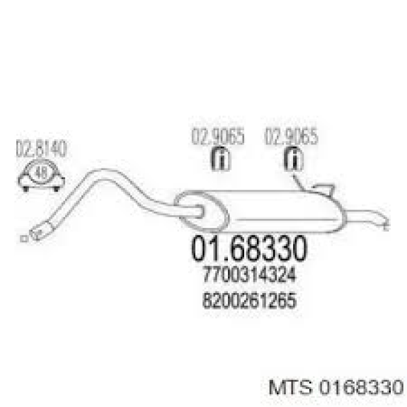 Глушитель R Kangoo I 1,5DCi 1,9DCi задн часть